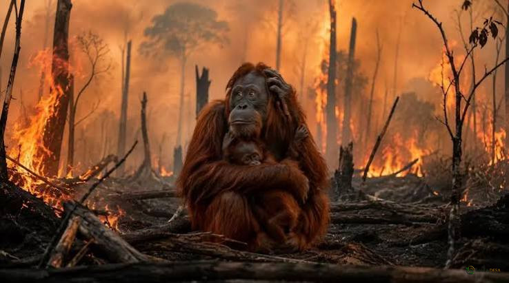 Karhutla Kalimantan Makin Mengganas, Orangutan Terusir dari Habitat hingga Satwa Mati Terpanggang