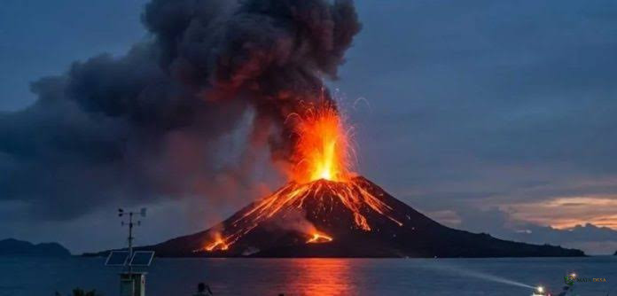 Anak Krakatau Kembali Erupsi, Lava Fountain Muncul dan Gemuruh Terdengar hingga Serang