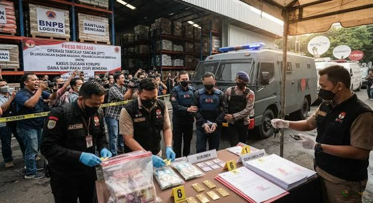 KPK Tahan 5 Tersangka OTT BNPB, Uang Rp1,4 Miliar dan Emas Ikut Disita
