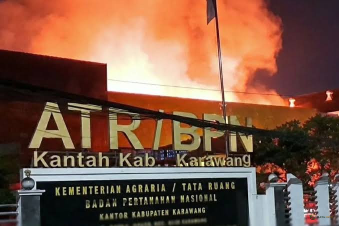 Kantor ATR/BPN Karawang Terbakar, Dokumen Sertifikat Hak Milik Dilaporkan Hangus